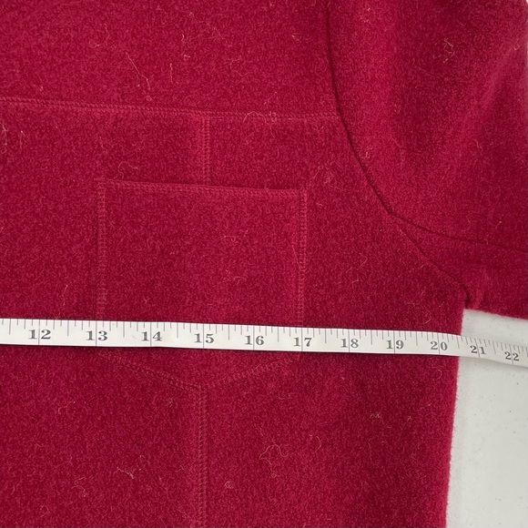 Paraphrase 100% Boiled Wool Burgundy Snap Knit Collar Snap Sleeve Jacket Shacket - Picture 8 of 11